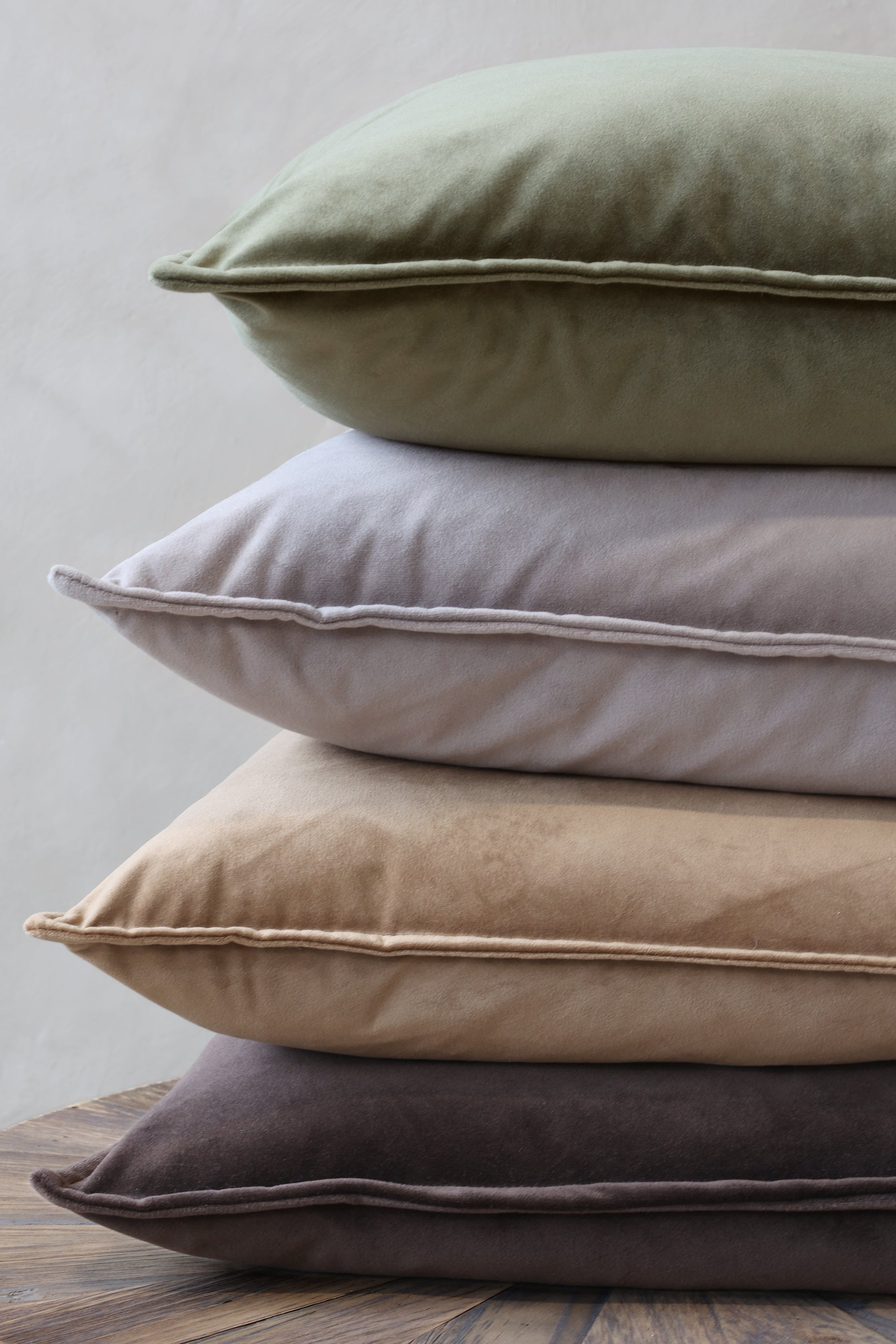 Sammetskuddfodral Grå, 2-pack