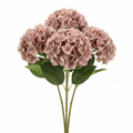 Konstgjord Hortensia, Gammalrosa 65 cm (4-pack)