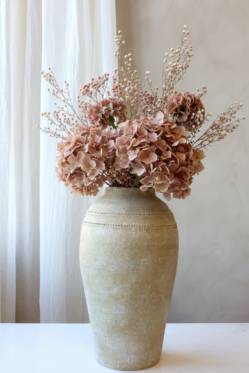 Konstgjord Hortensia, Gammalrosa 65 cm (4-pack)